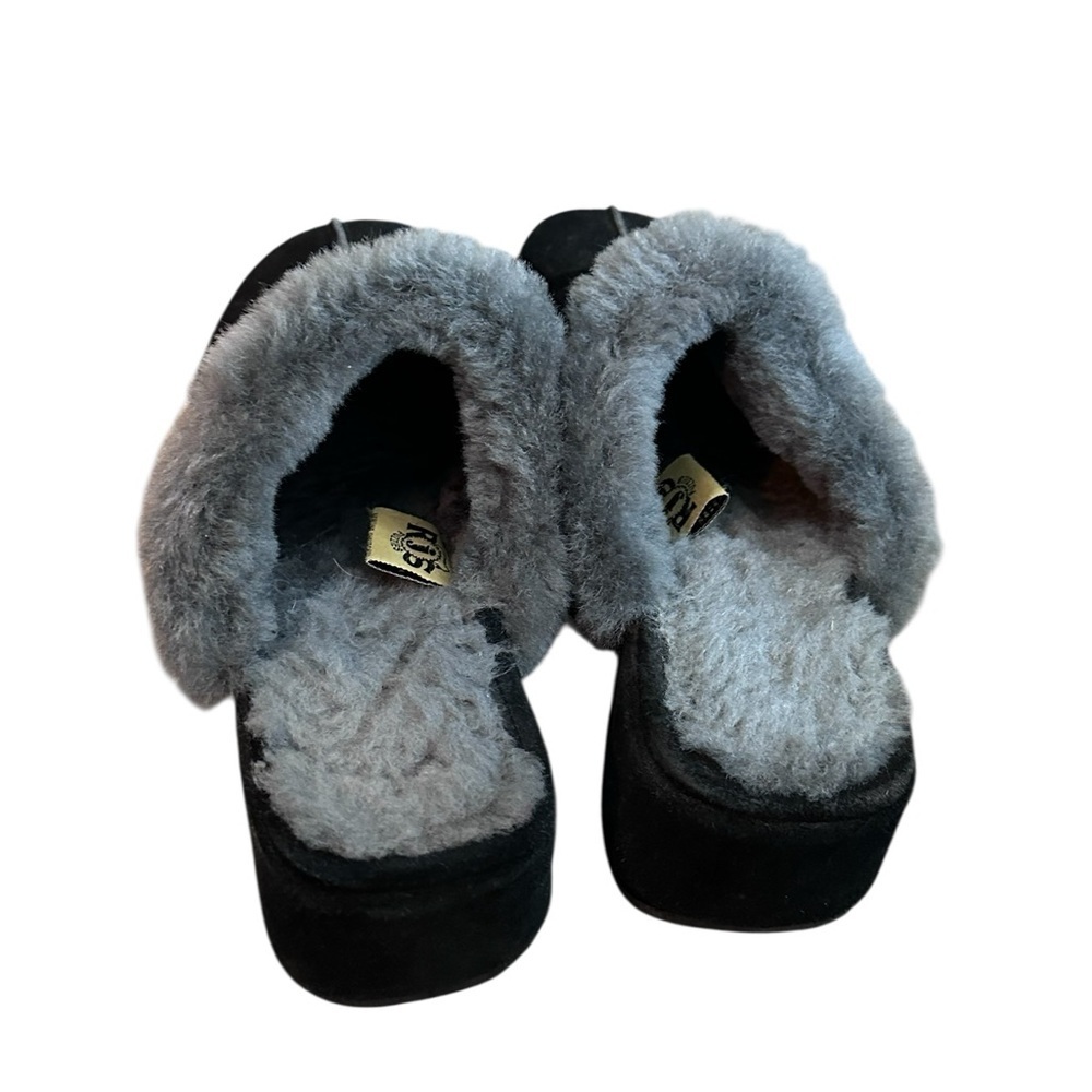 RJ Fuzzies Sheepskin Clog tassel women’s Mule Black 8 slip on - Picture 4 of 7